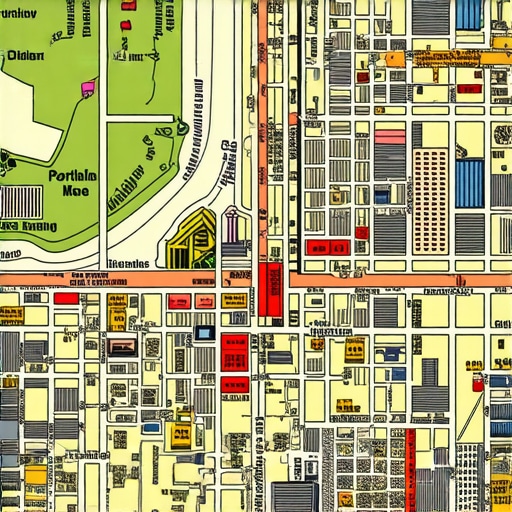 Portland city map showing local business locations and landmarks for SEO