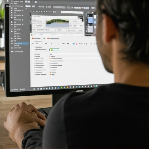 Person reviewing local SEO metrics on a laptop with Portland skyline
