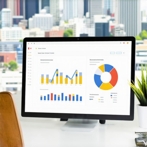 Person reviewing local SEO analytics on a laptop with Portland skyline