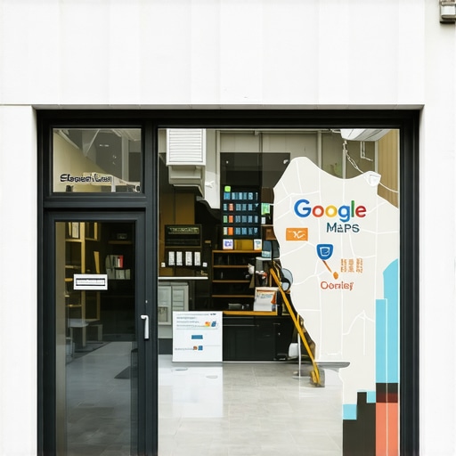 Portland Business on Google Maps Portland storefront with Google Maps overlay showing local business