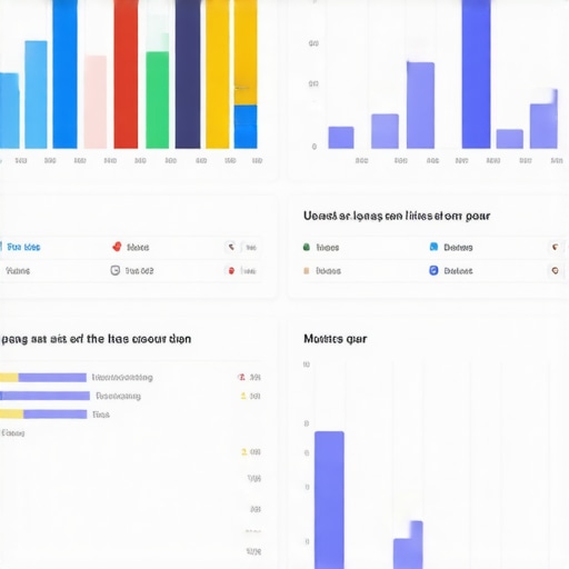 Local SEO Monitoring Dashboard Dashboard with charts and graphs showing Portland local search rankings