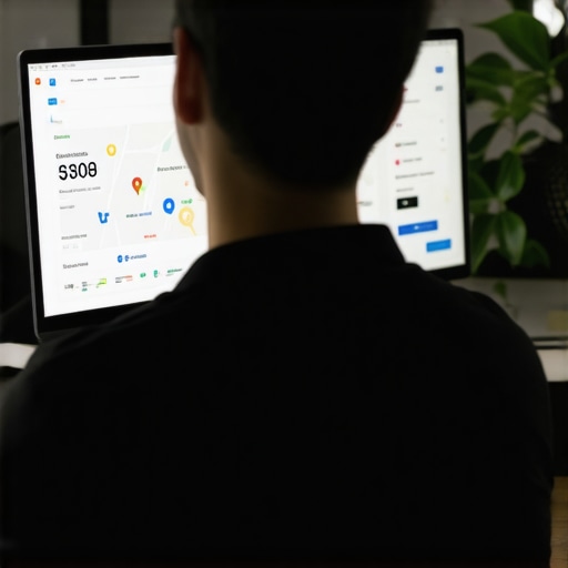 Business owner updating Google My Business listing in Portland.