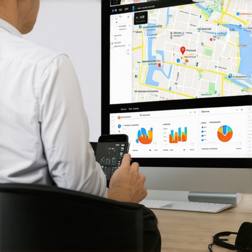 Digital Marketing Tools for Portland SEO Person analyzing local SEO performance with Portland maps on a computer screen.