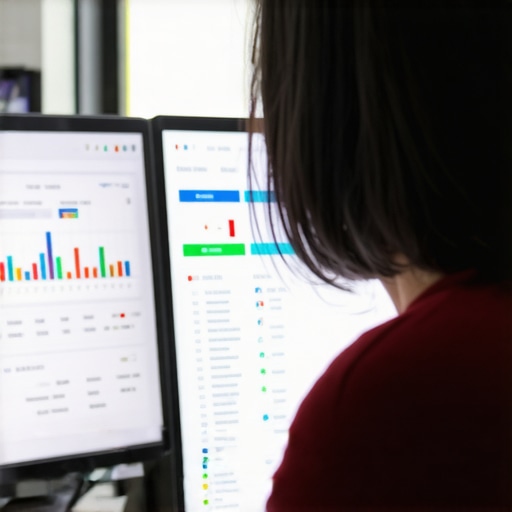 Analyzing Portland Local SEO Data Business owner reviewing local SEO analytics on a laptop