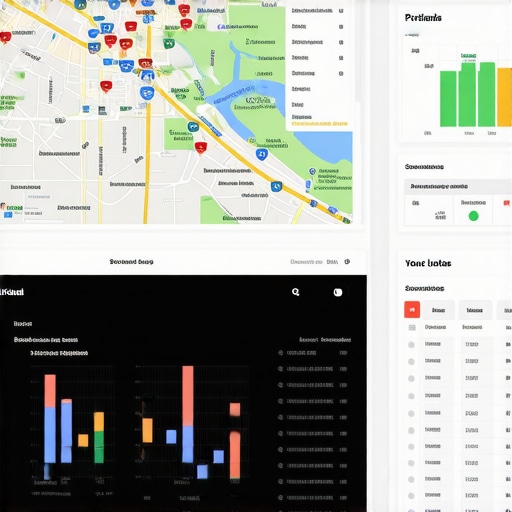 Digital Marketing Dashboard for Portland SEO Screenshot of SEO analytics dashboard with Portland maps and review insights.