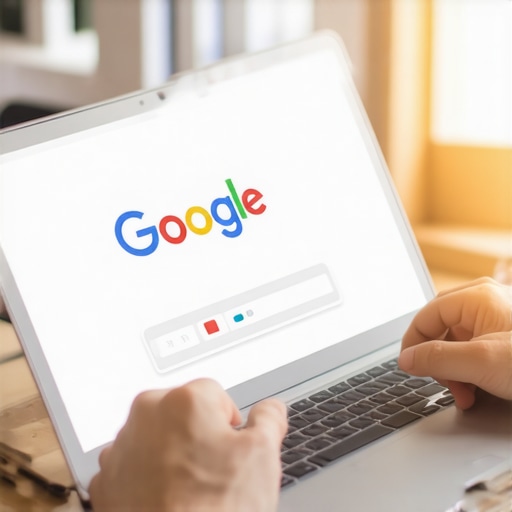 Person verifying Google My Business profile on a laptop