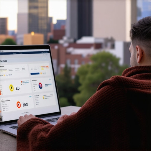Person reviewing SEO analytics for Portland business on laptop