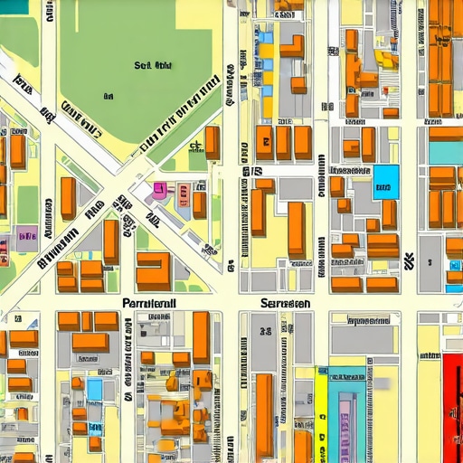 Portland Business District Map Optimization Map showing Portland businesses and local landmarks for SEO strategy